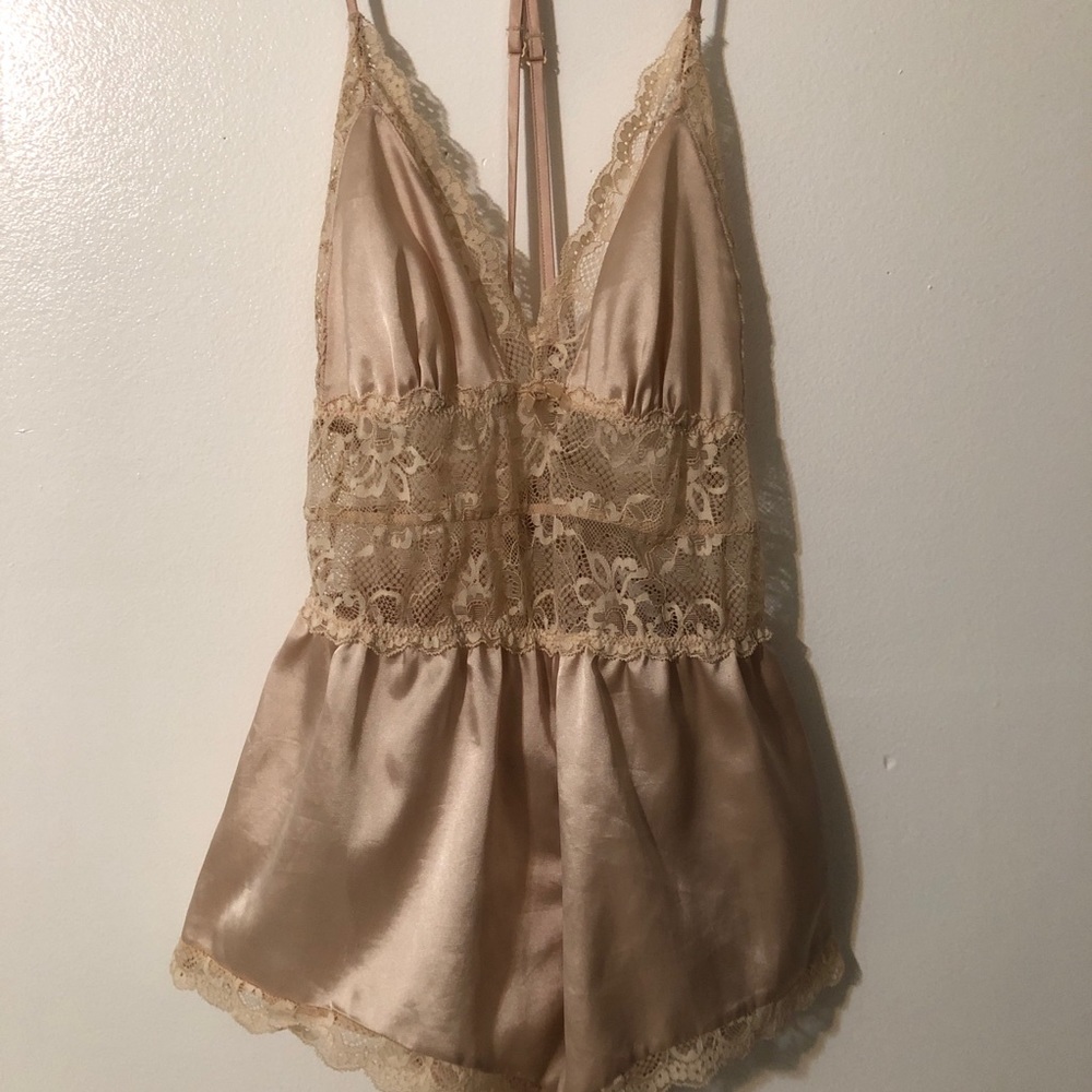 Lace night romper